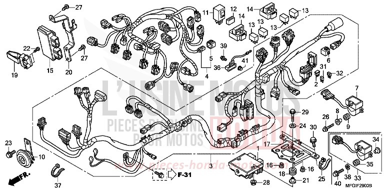 WIRE HARNESS for CB600F Hornet ABS PEARL COOL WHITE (NHA16) from 2010